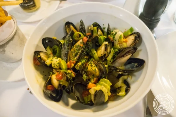 Moules frites at The Odeon in TriBeCa, New York, NY