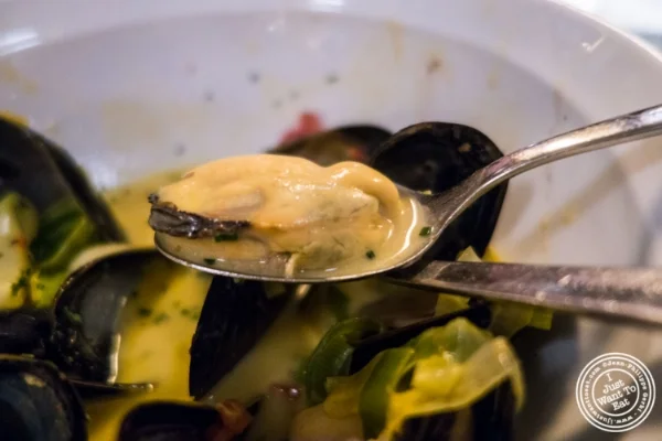 Moules frites at The Odeon in TriBeCa, New York, NY