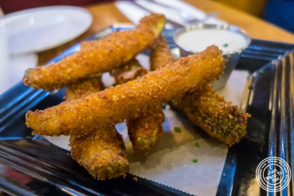Southern fried dill pickles at Heartland Brewery in New York, NY