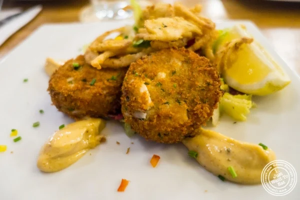 Crab cakes at Heartland Brewery in New York, NY