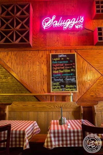 Dining room at Saluggi's pizza in TriBeCa, New York, NY