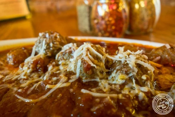 Meatballs at Saluggi's pizza in TriBeCa, New York, NY