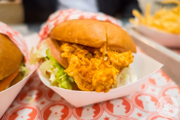 The Blue Ribbon sandwich at Blue Ribbon Fried Chicken in the East Village, New York, NY