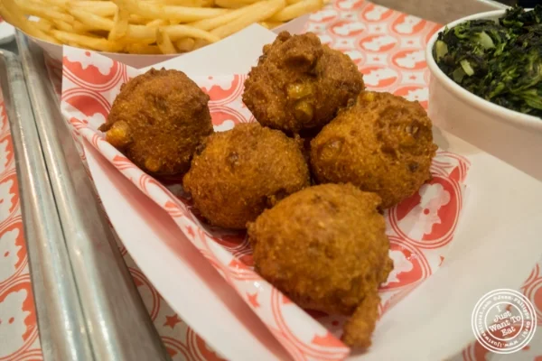 Hush puppies at at Blue Ribbon Fried Chicken in the East Village, New York, NY