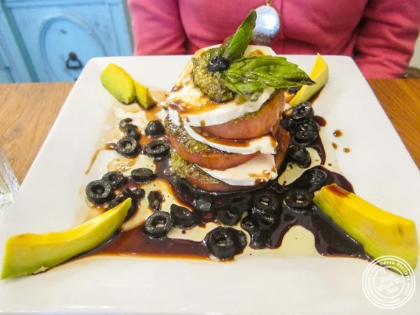 Caprese salad at La bouche cafe in Hoboken, New Jersey