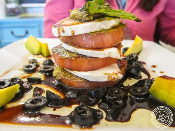 Caprese salad at La bouche cafe in Hoboken, New Jersey