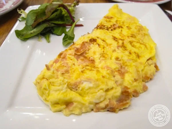 Smoked salmon omelet at La bouche cafe in Hoboken, New Jersey