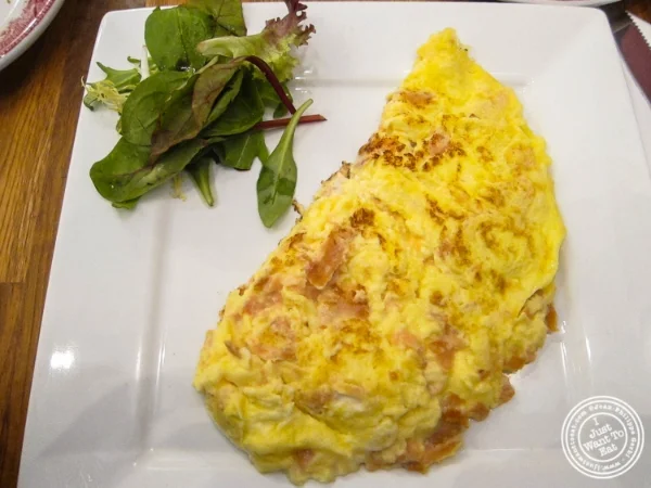 Smoked salmon omelet at La bouche cafe in Hoboken, New Jersey