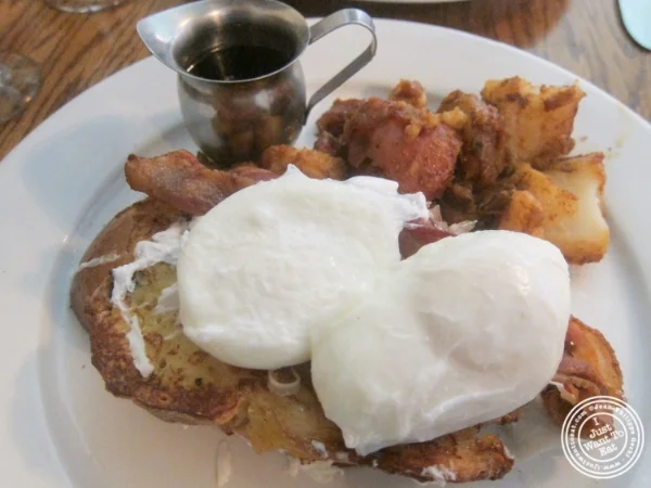 French toast and crispy bacon benedict at The Dining Room at Anthony David's in Hoboken, NJ