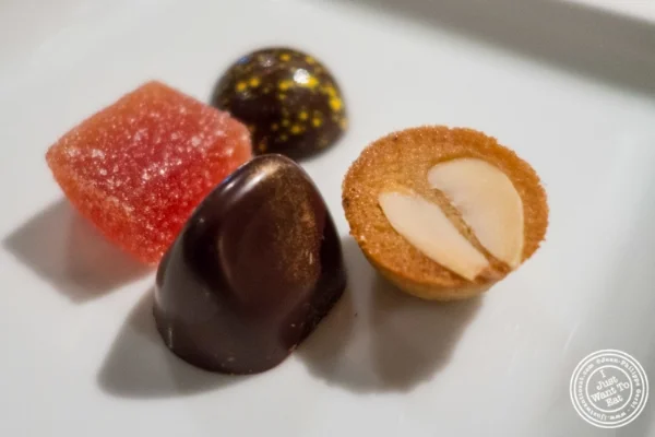 Chocolates, pate de fruit and financier at Ai Fiori in New York, NY