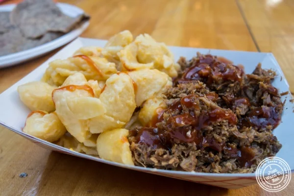 Brisket and Mac&Cheese at Pig Guy NYC at The Gansevoort Market in New York, NY