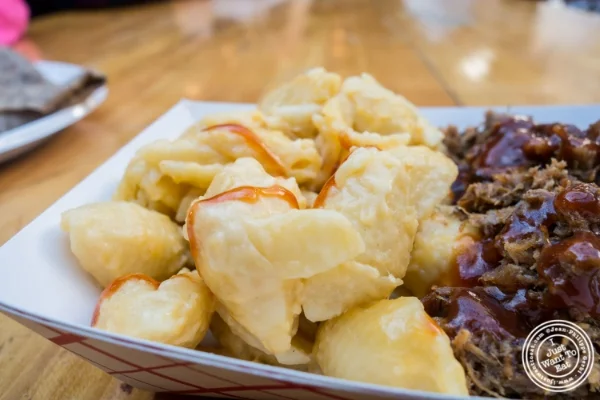 Brisket and Mac&Cheese at Pig Guy NYC at The Gansevoort Market in New York, NY