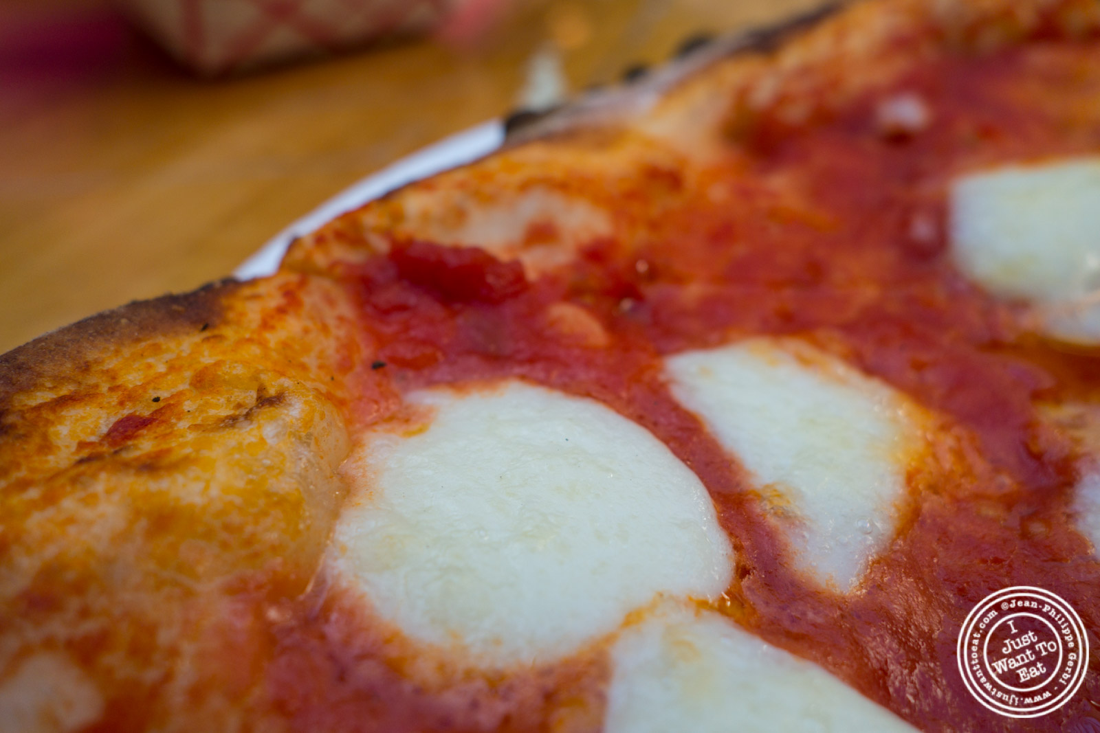 Margherita pizza at Luzzo's at The Gansevoort Market in New York, NY
