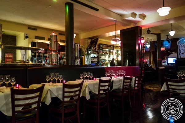 Dining room at Cercle Rouge, French Bistro in Tribeca, New York, NY