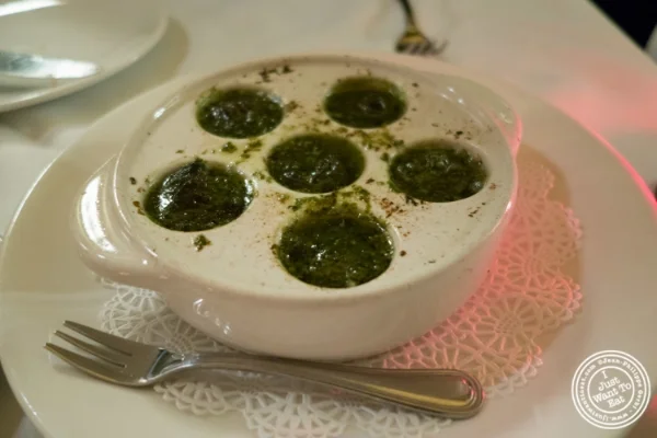 Escargots at Cercle Rouge, French Bistro in Tribeca, New York, NY