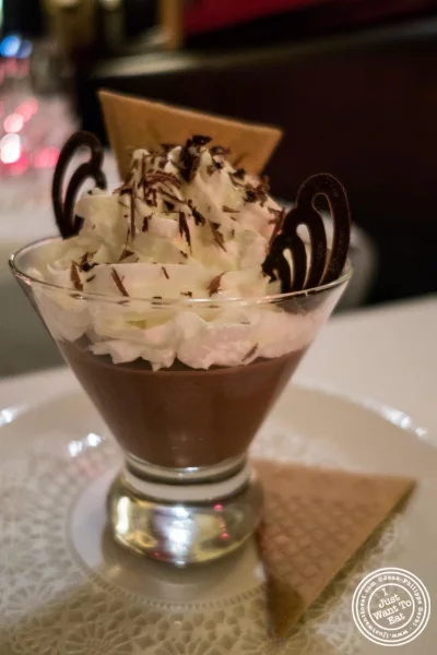 Chocolate mousse Escargots at Cercle Rouge, French Bistro in Tribeca, New York, NY