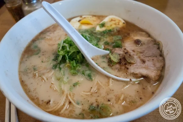 Tonkotsu ramen at Menkui-Tei Ramen Shop in The East Village, New York, NY