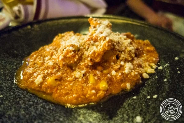 Corn dumplings at Añejo in Tribeca, NYC, New York