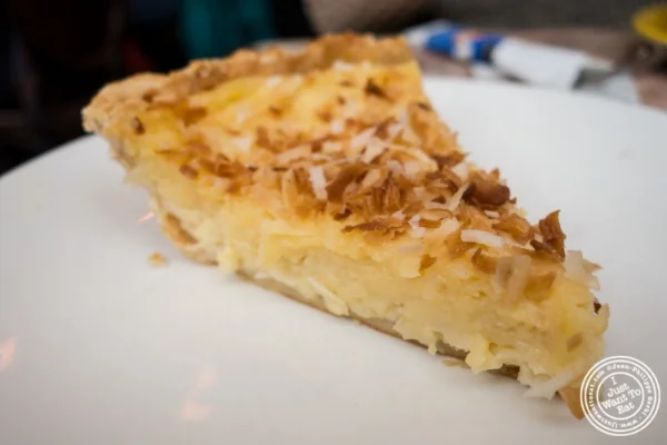 Coconut custard pie at Café Lalo on the Upper West Side, New York, NY
