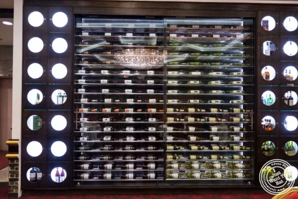 Wine cellar at Jing Fong, Dim Sum Restaurant in Chinatown, New York, NY