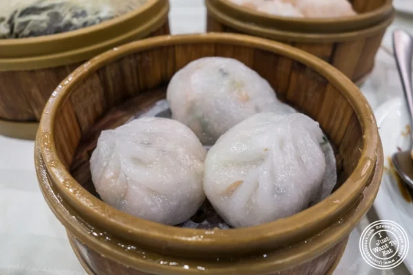 Vegetable dumplings at Jing Fong, Dim Sum Restaurant in Chinatown, New York, NY