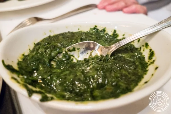 Creamed spinach at Benjamin Steakhouse in New York, NY