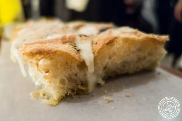 Taleggio and Truffle focaccia at Rosemary's, Italian Restaurant in NYC, New York