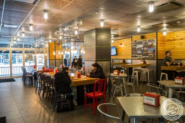 Dining room at Burger Fi in Yorkville, NYC, New York