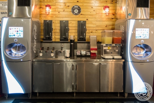 Soda fountain at Burger Fi in Yorkville, NYC, New York