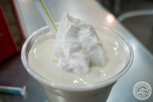 Banana milkshake at Burger Fi in Yorkville, NYC, New York