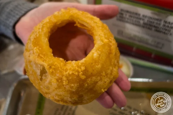 Onion ring at Burger Fi in Yorkville, NYC, New York