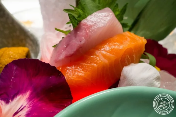 Yellowtail and king salmon at Fushimi in Williamsburg, Brooklyn, NY