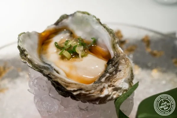 Kumamoto oyster with ponzu at Fushimi in Williamsburg, Brooklyn, NY