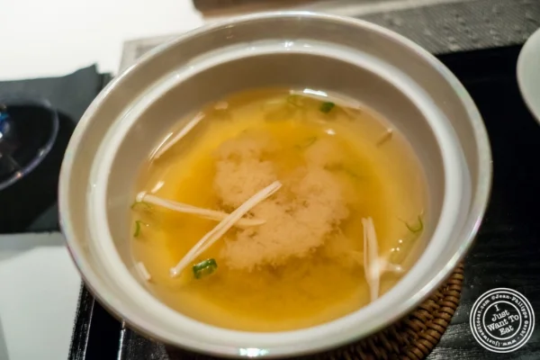 Miso soup at Fushimi in Williamsburg, Brooklyn, NY