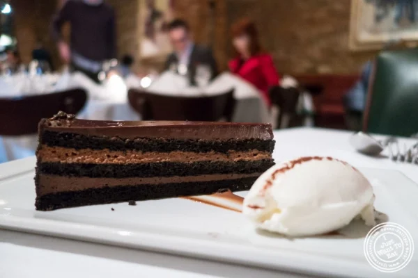 Tribeca chocolate cake at Tribeca Grill in NYC, New York