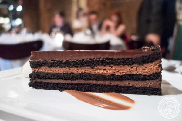 Tribeca chocolate cake at Tribeca Grill in NYC, New York