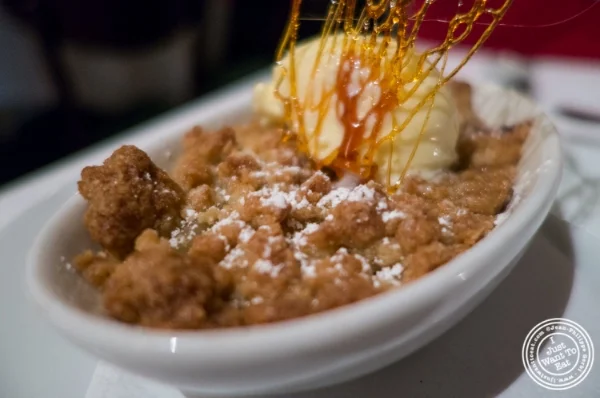 A pple, pear and cranberry crumble at Tribeca Grill in NYC, New York