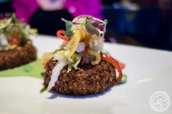 Vegetable quinoa croquette at Koi Soho in the Trump Hotel, NYC, New York