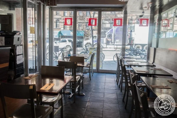 Dining room at Q2 Thai in Hell's Kitchen, NYC, New York