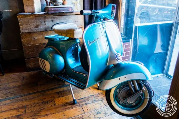 Scooter at Da Mikele by Luzzo's in Tribeca, NYC, New York