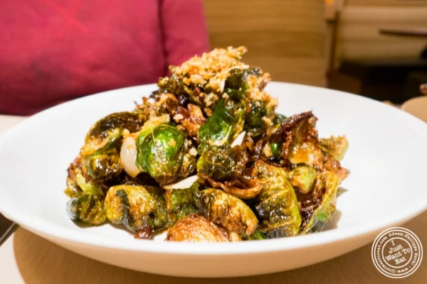 Brussels sprouts at Little Park in TriBeCa, NYC, New York