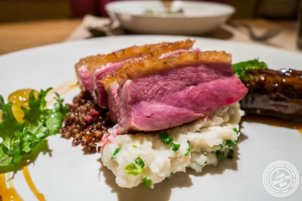 Dry-aged duck and kebab at at Little Park in TriBeCa, NYC, New York