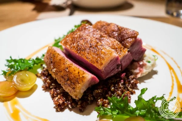 Dry-aged duck and kebab at at Little Park in TriBeCa, NYC, New York