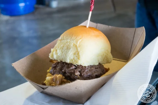 Whitman's bacon and peanut butter burger at Bacon and Beer Classic 2015 At Citi Field