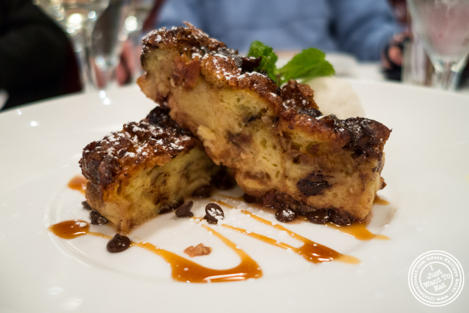 Grand Marnier bread pudding at Rue 57 in NYC, New York