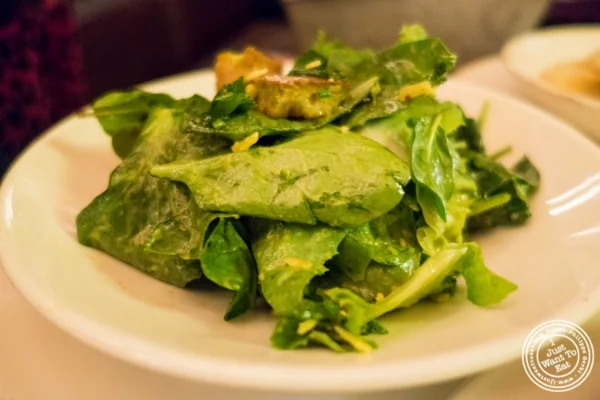 Small salad at Café Noir in TriBeCa, NYC, New York