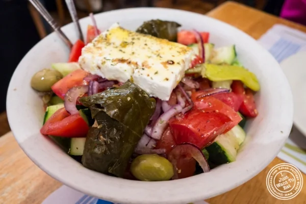 Greek salad at Uncle Nick's, Greek Restaurant in NYC, New York