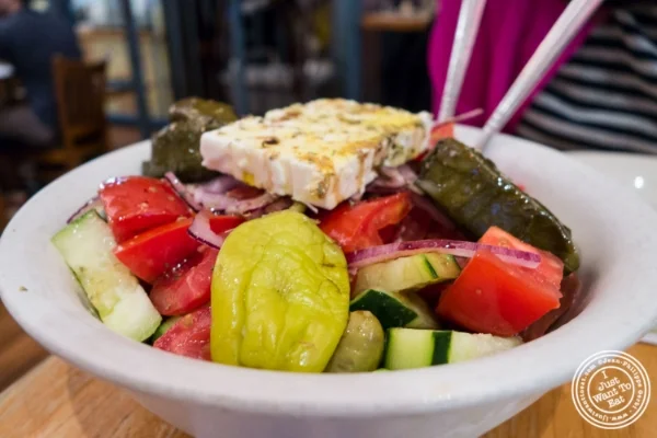 Greek salad at Uncle Nick's, Greek Restaurant in NYC, New York