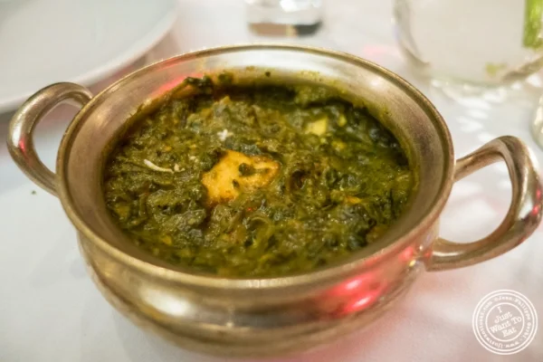 Saag paneer at Tamarind in TriBeCa, NYC, New York