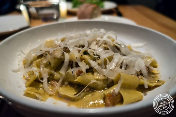 Tagliatelle with bolognese bianco at L'Artusi, Italian Restaurant in the West Village, NYC, New York